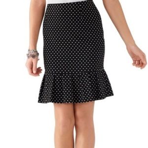WHITE HOUSE BLACK MARKET Polka dot ruffle skirt